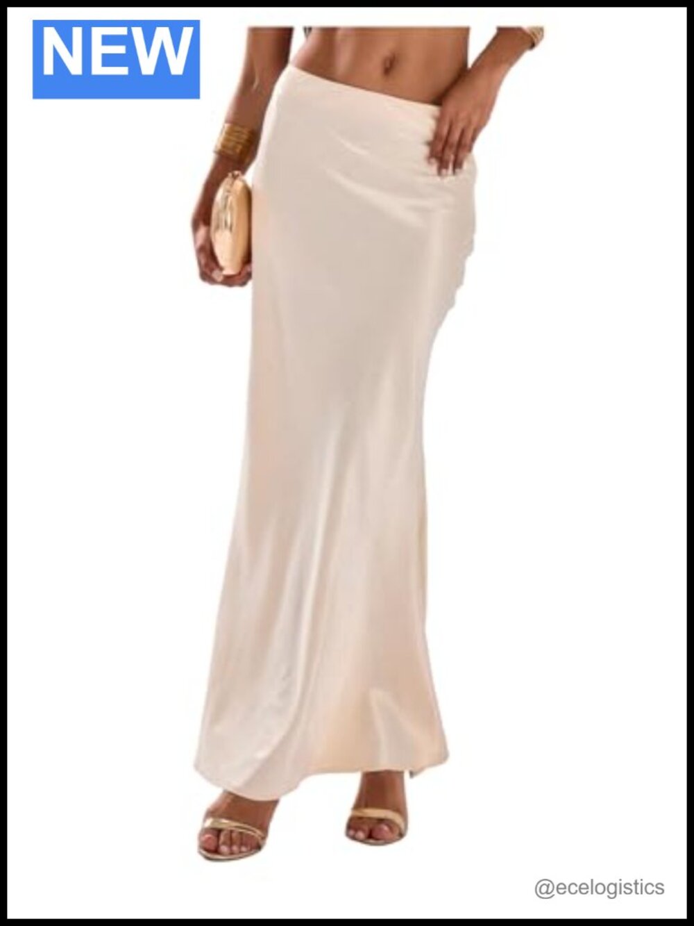 Satin Maxi Skirt Low Rise Fishtail Bodycon